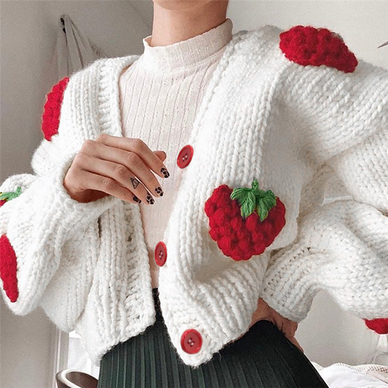 Strawberry Daydream | Söt Vintage Sweater - Thalita