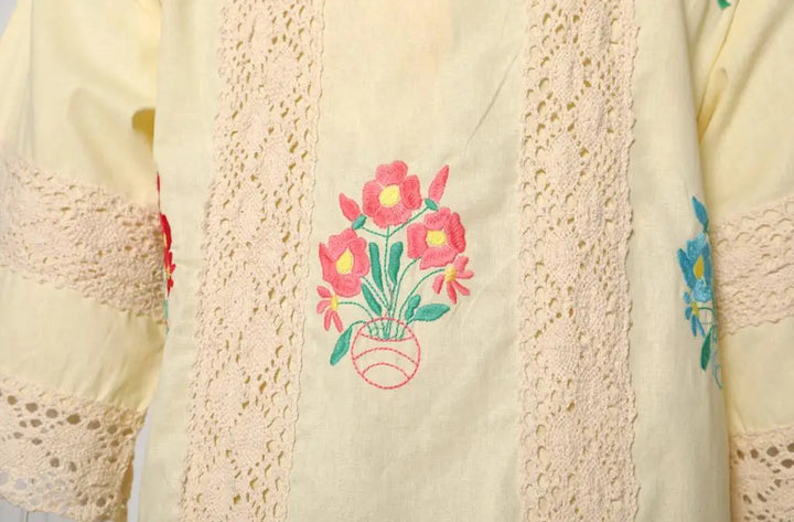 Bohemian Bloom | Embroidered Linen Dress